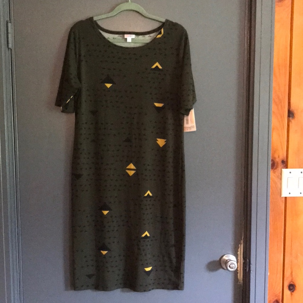 NWT Lularoe Julia army green dress XL